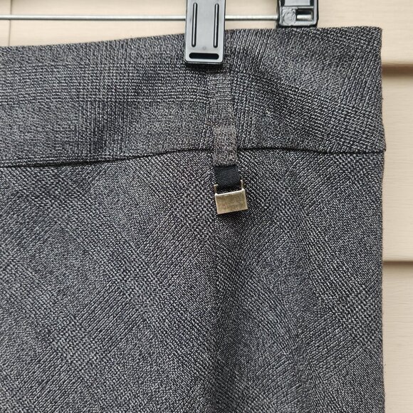 Dalia Collection Gray Skirt Flounce Hem Knee-Length Modest Classic Workwear - Picture 4 of 10